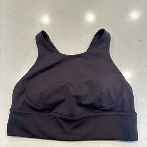 Lululemon Womens Wunder Train Long Line Bra Black Size 12